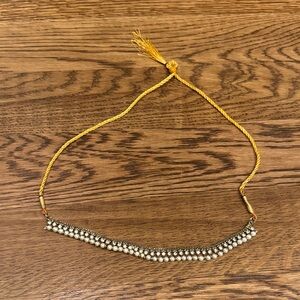 Adjustable faux pearl and diamond necklace